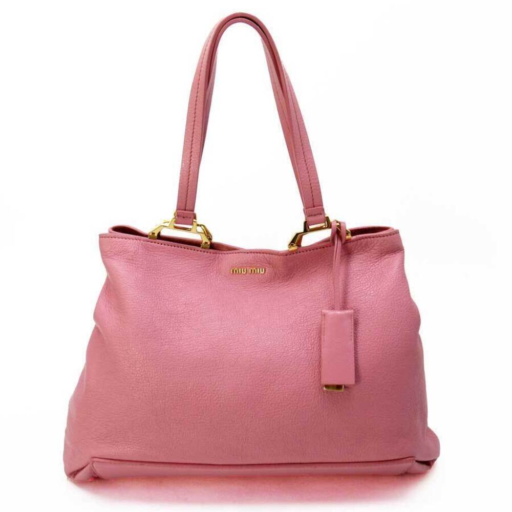 Miu MIu handbag tote bag leather pink